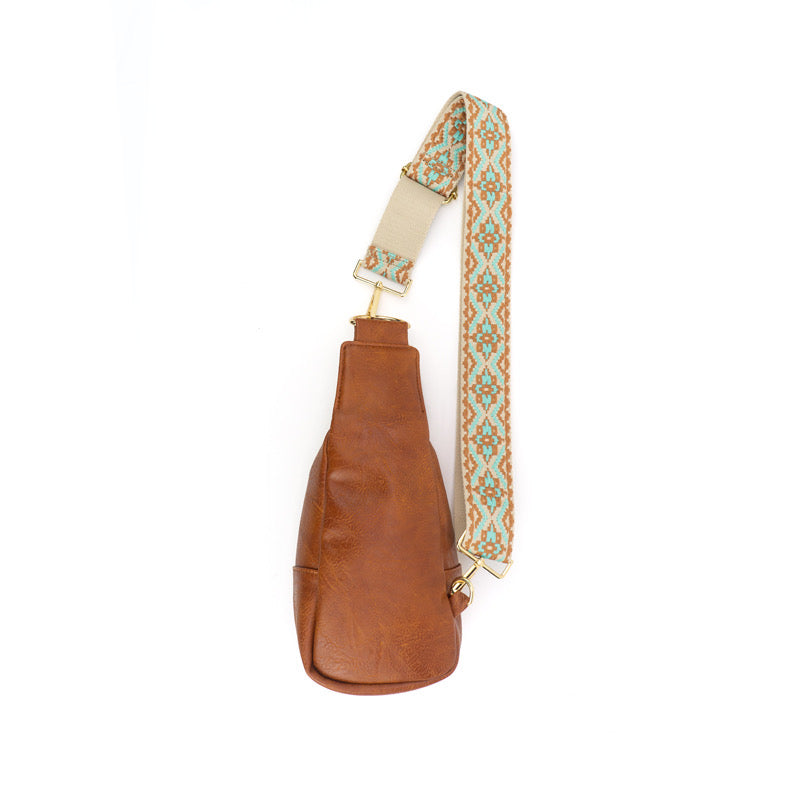 The Atlas | Zippered Sling Bag (Brown) - Pick Your Strap