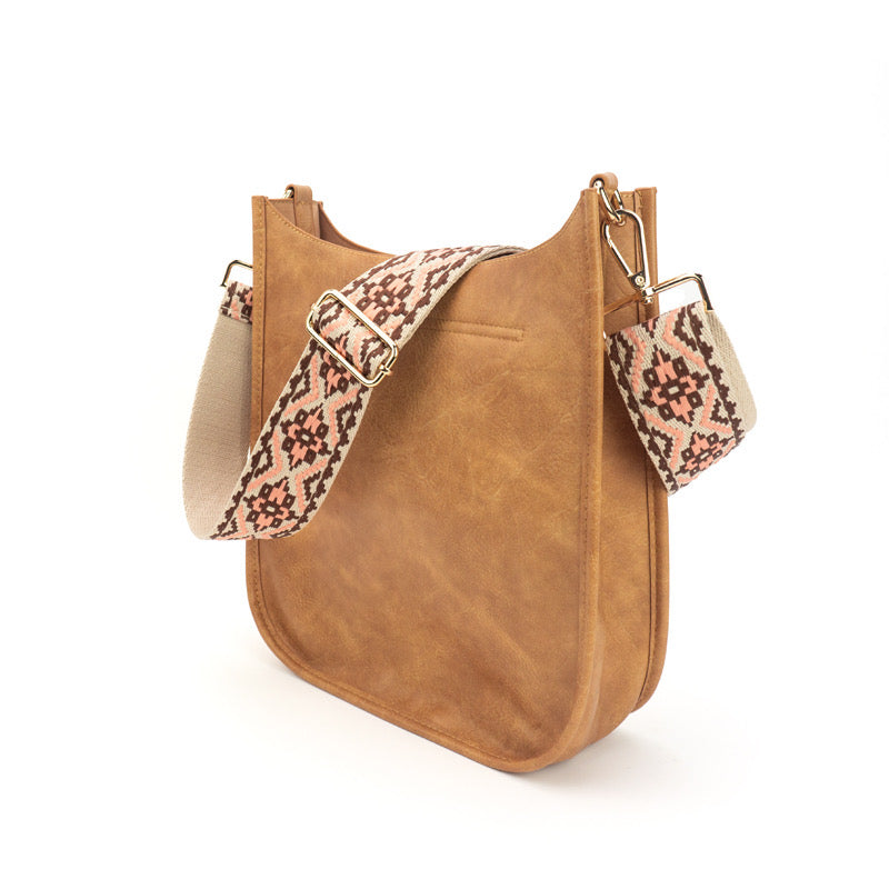 The Sailor | Zippered Crossbody Bag (Camel) - Pick Your Strap