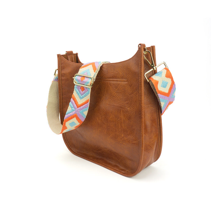 The Sailor | Zippered Crossbody Bag (Brown) - Pick Your Strap
