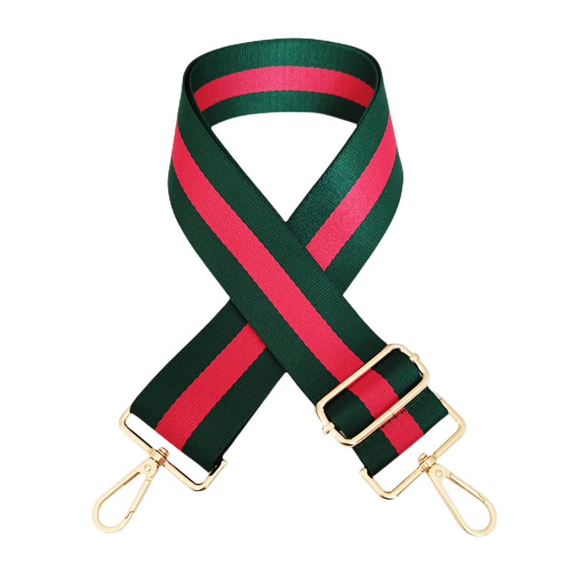 Green with Red Stripe - Gold Hardware