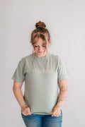 Embroidered Mama CC Tee - Sage
