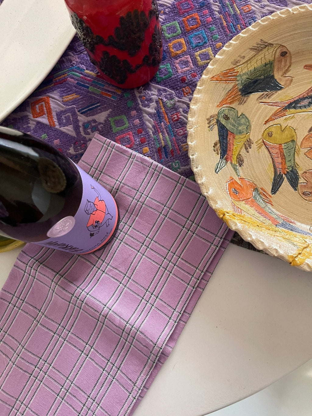 Chiapas Plaid Lilac Napkin