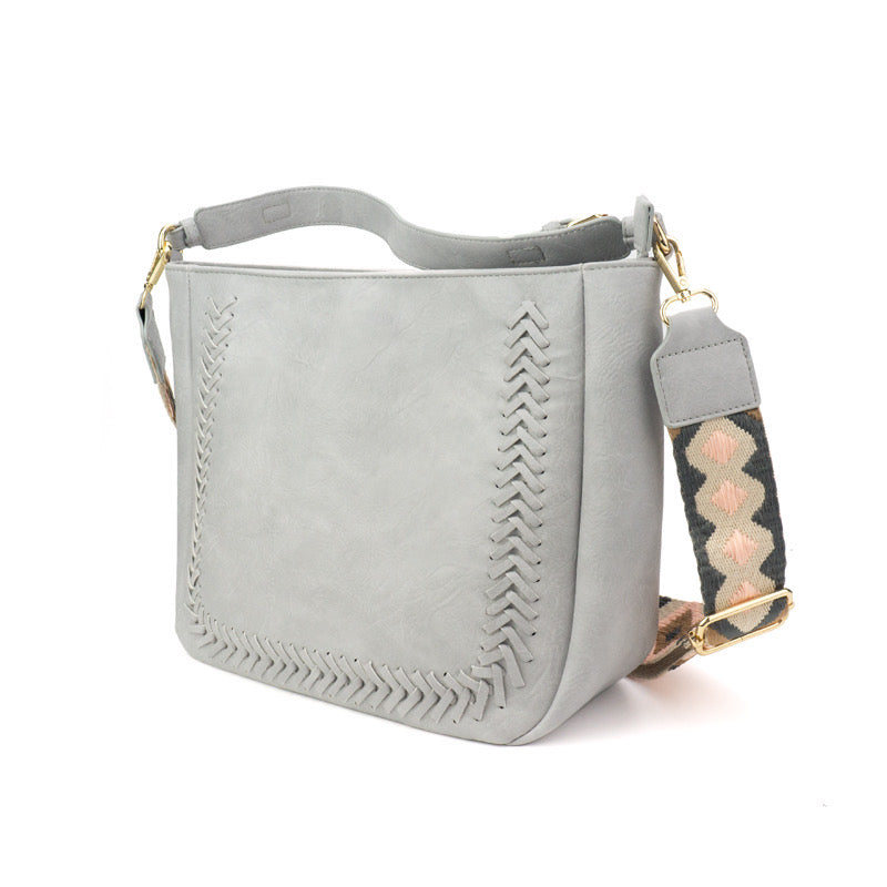 The Harper | Cross Stitch Messenger Bag