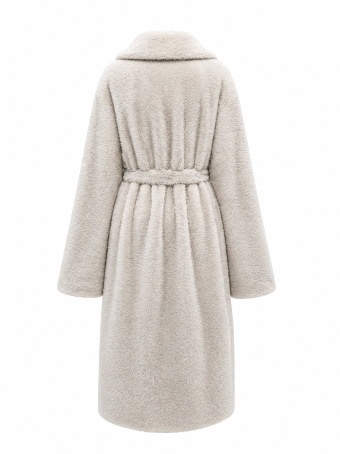 Eden Faux Mink Effect Fur Coat in Ivory