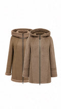 Reversible Faux Fur & Suede Jacket with Hood