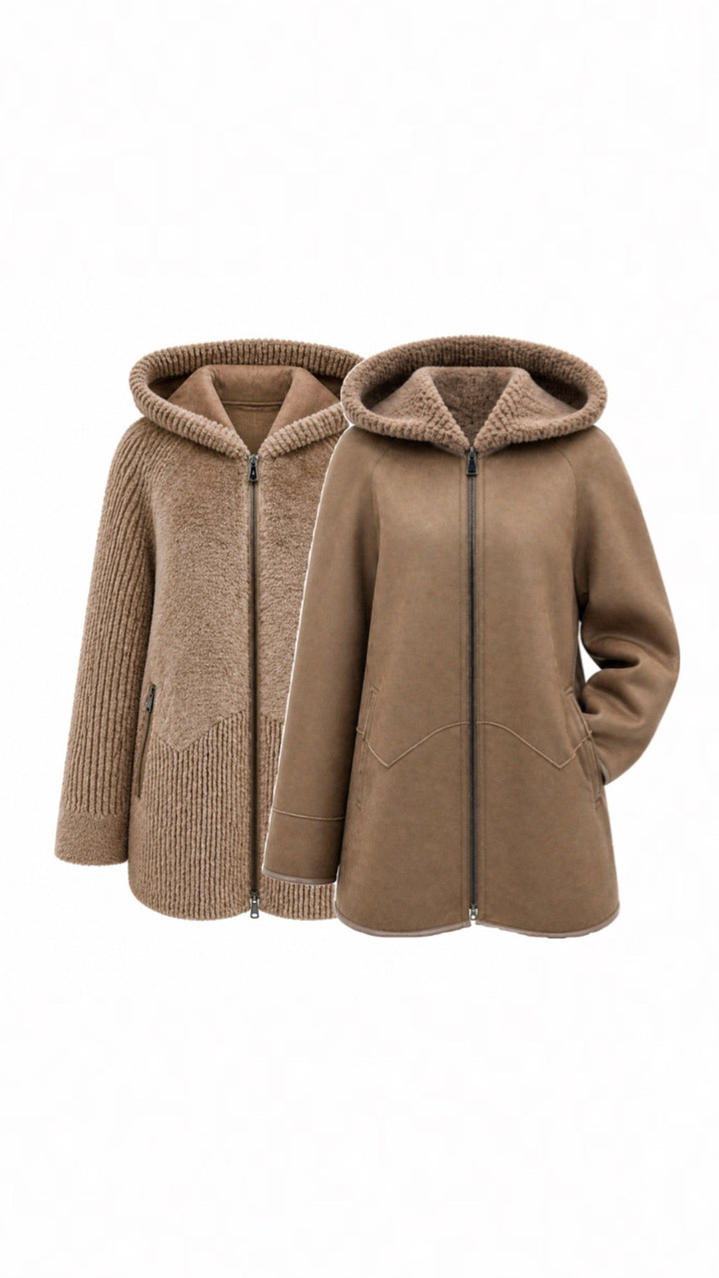Reversible Faux Fur & Suede Coat