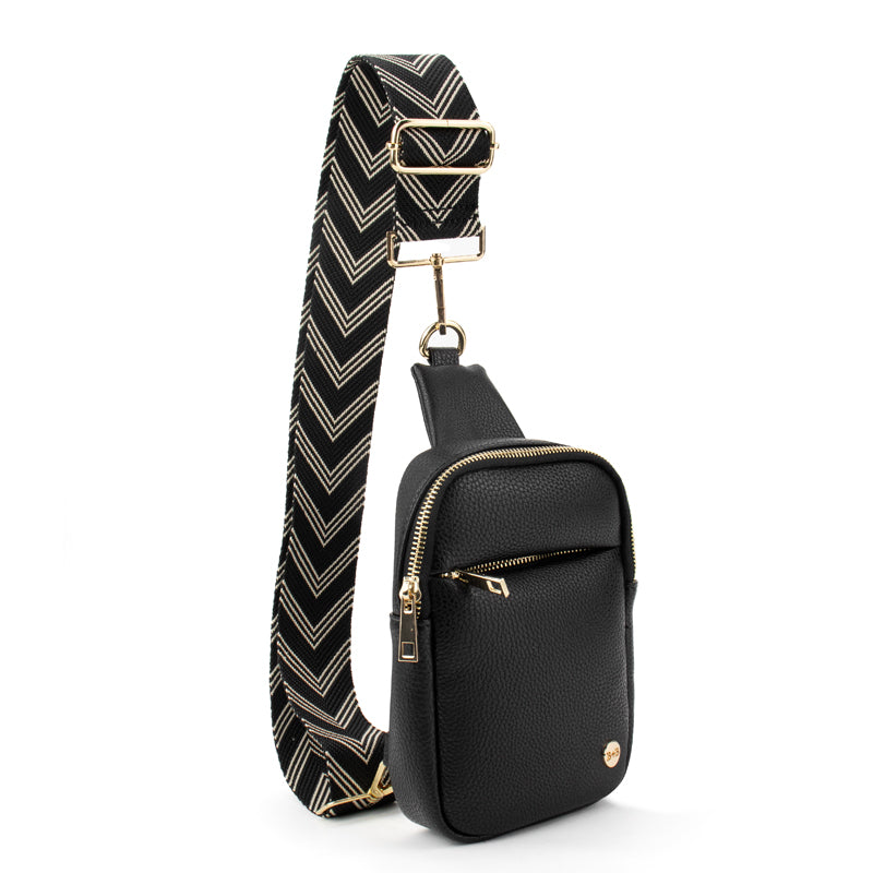 The Harlow | Sling Bag with Chevron Strap | 3 Colors