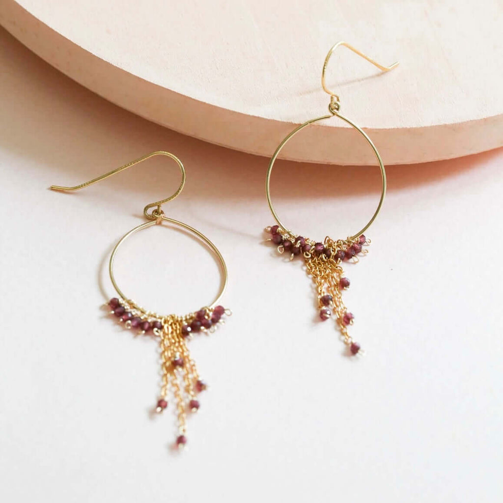 Aquamarine Mini Swing Hoop Earrings