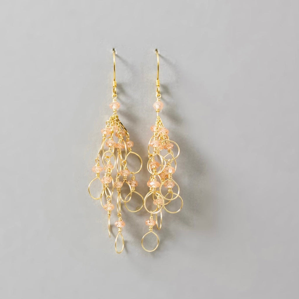 Pearl Gold Chain Loop Earrings