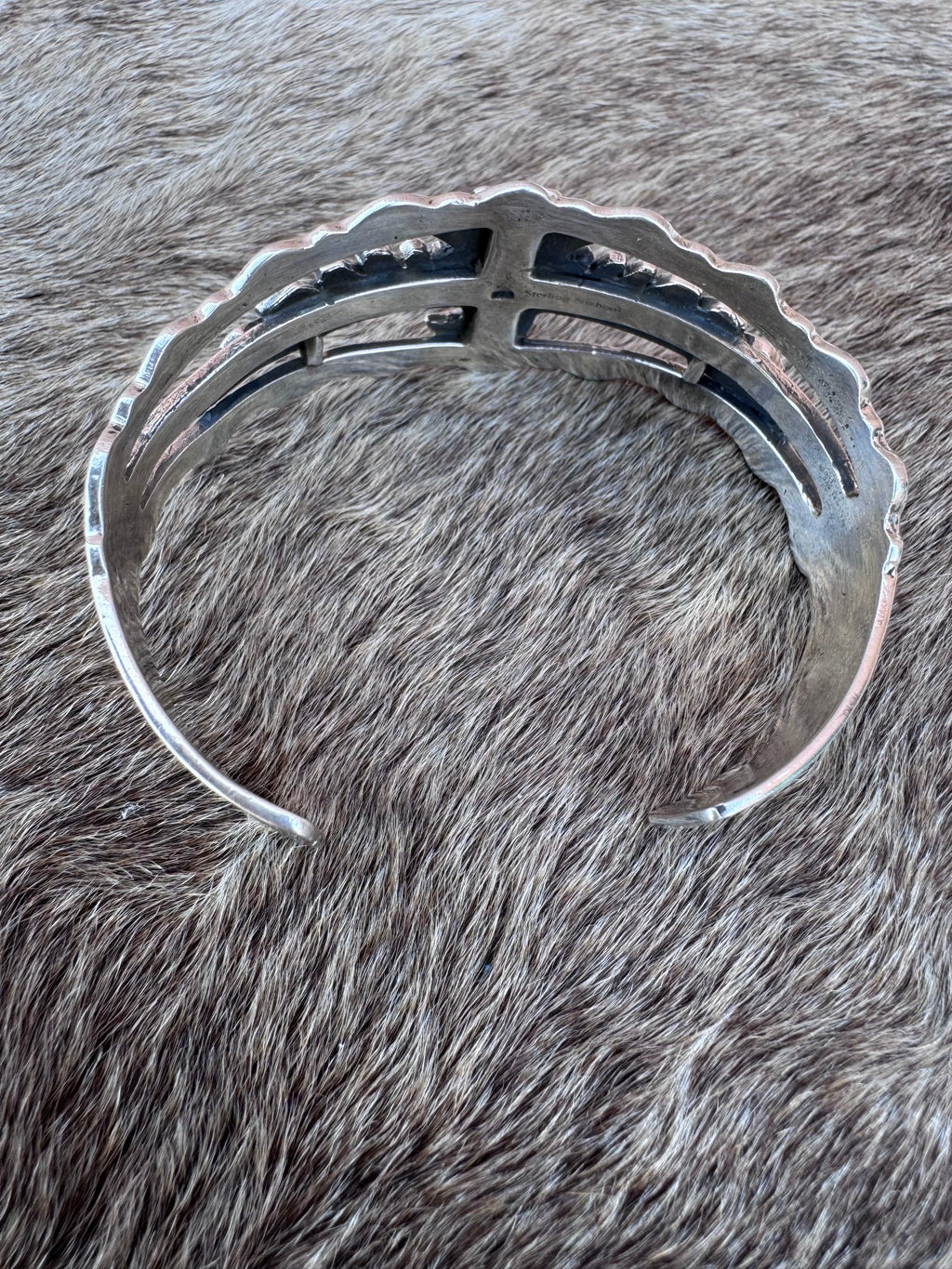 Handmade Sterling Silver Golden Hills Turquoise Thunderbird Cuff Style 3