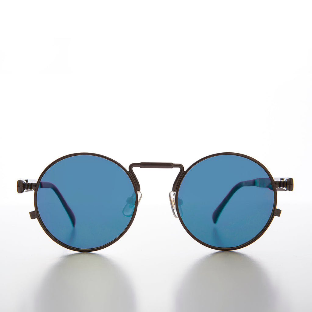 Round Gunmetal Metal Goth Steampunk Sunglass - Ivan 5