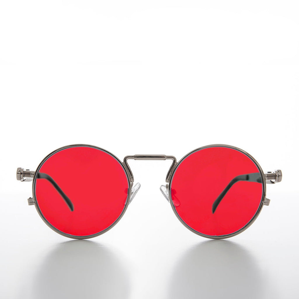 Round Silver Goth Steampunk Sunglass - Ivan 1