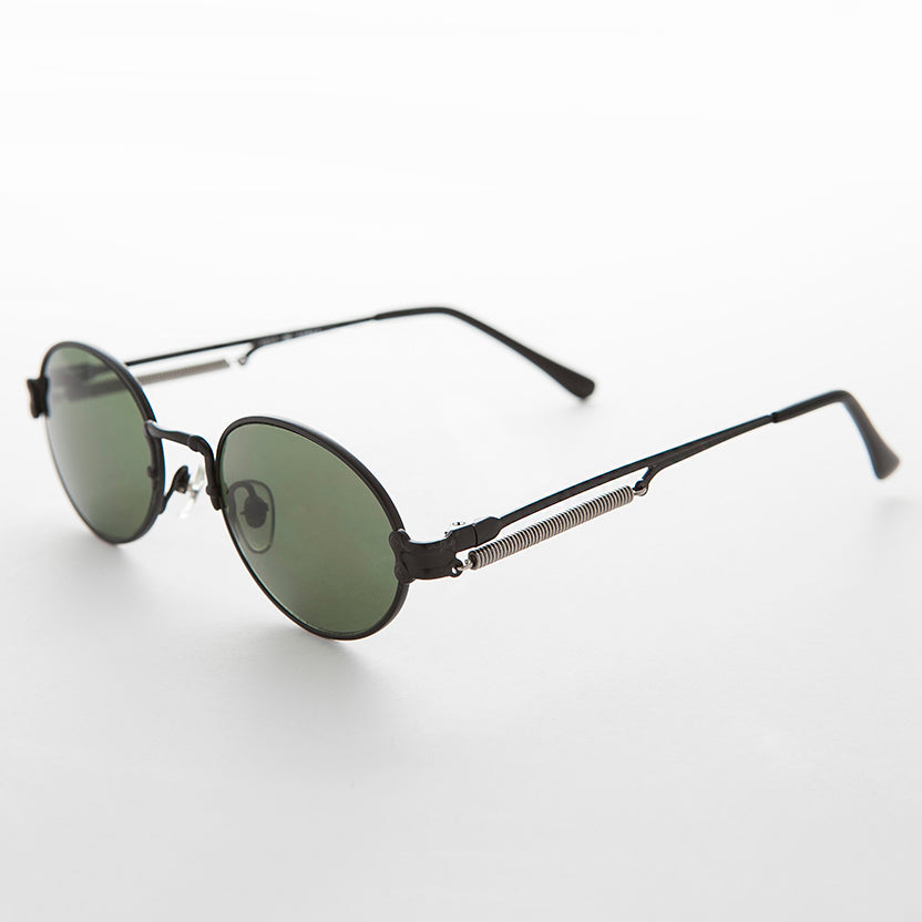 Spring Temple Oval Steampunk Vintage Sunglass - Jeter
