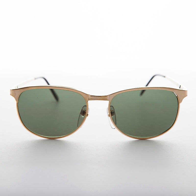 Metal Horn rim Vintage Sunglass with Glass Lens - Jones