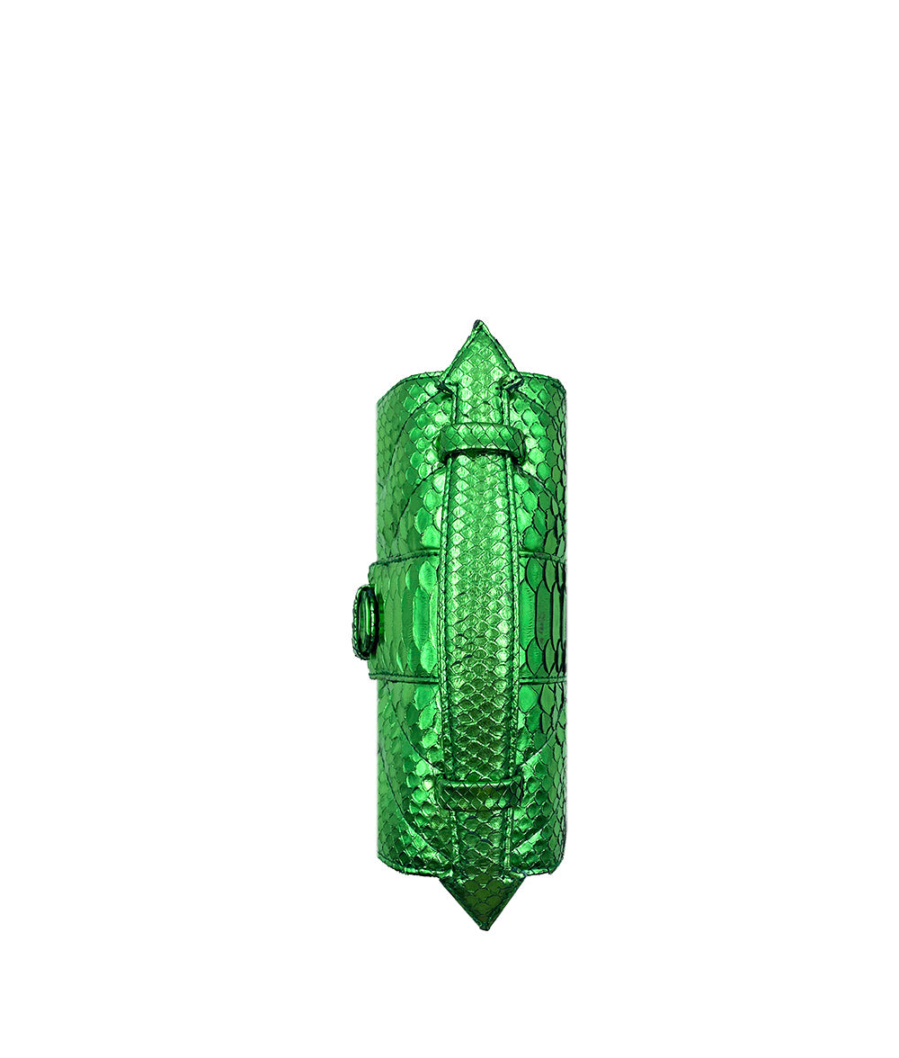 Judy Small in Metallic Green