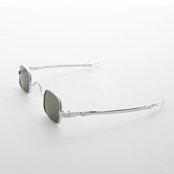 Small Square Spectacle Sunglass with Sliding Adjustable Temples