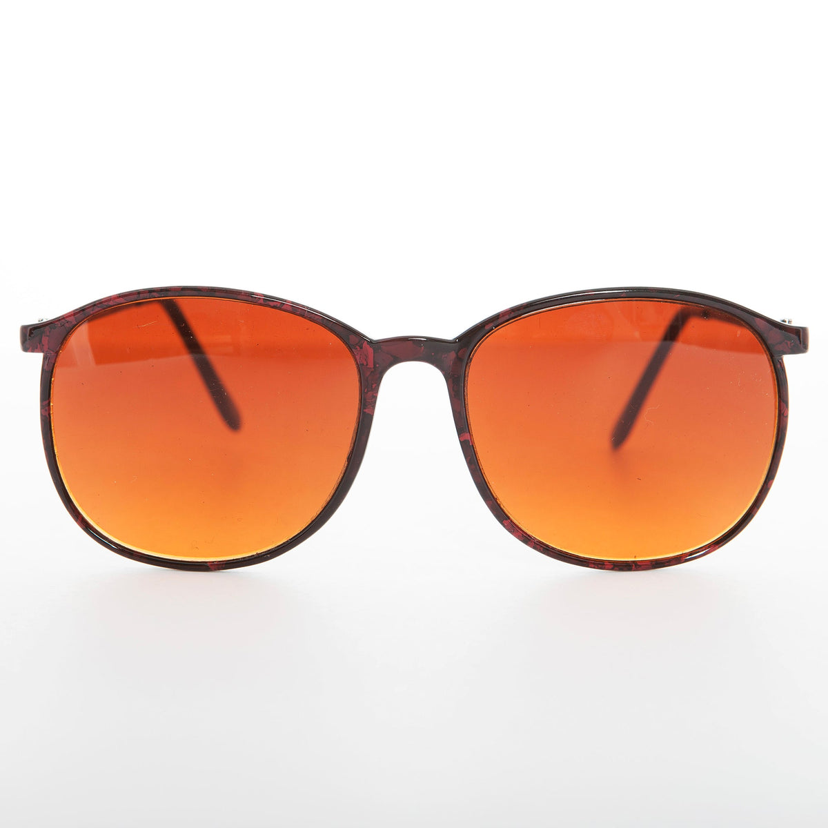 Round Vintage Sunglasses with Orange Lens - Keaton
