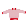 Kids Contrast Sweatshirt Pink with Red