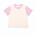 Kids Colorblock Tee White with Pink