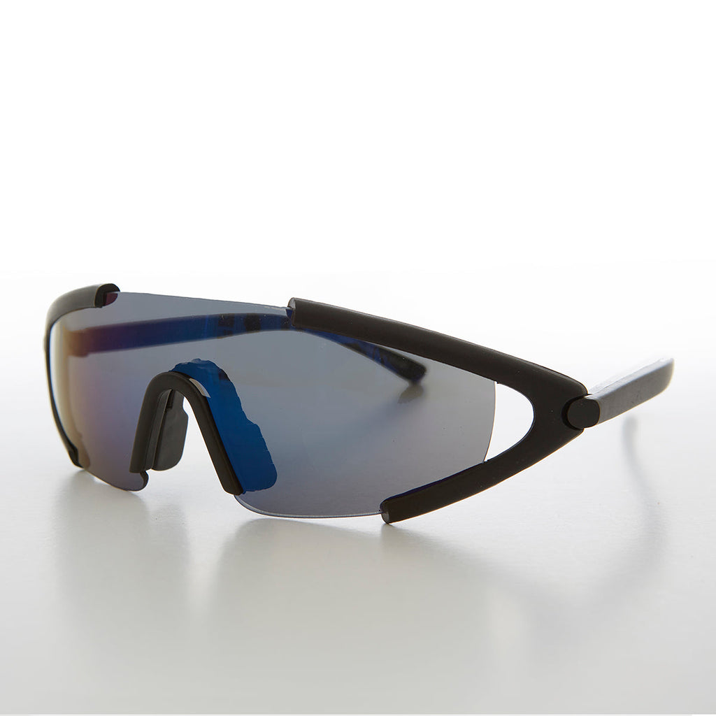 Futuristic Shield Wrap Around Sunglasses - Kimye