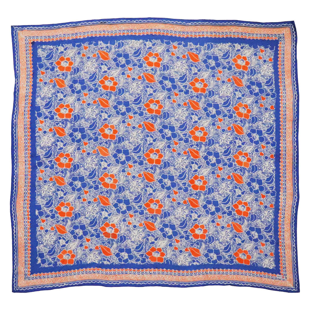 Large 39" Hand Dyed Batik Bandana, 100% Soft Cotton, Sunset Sky