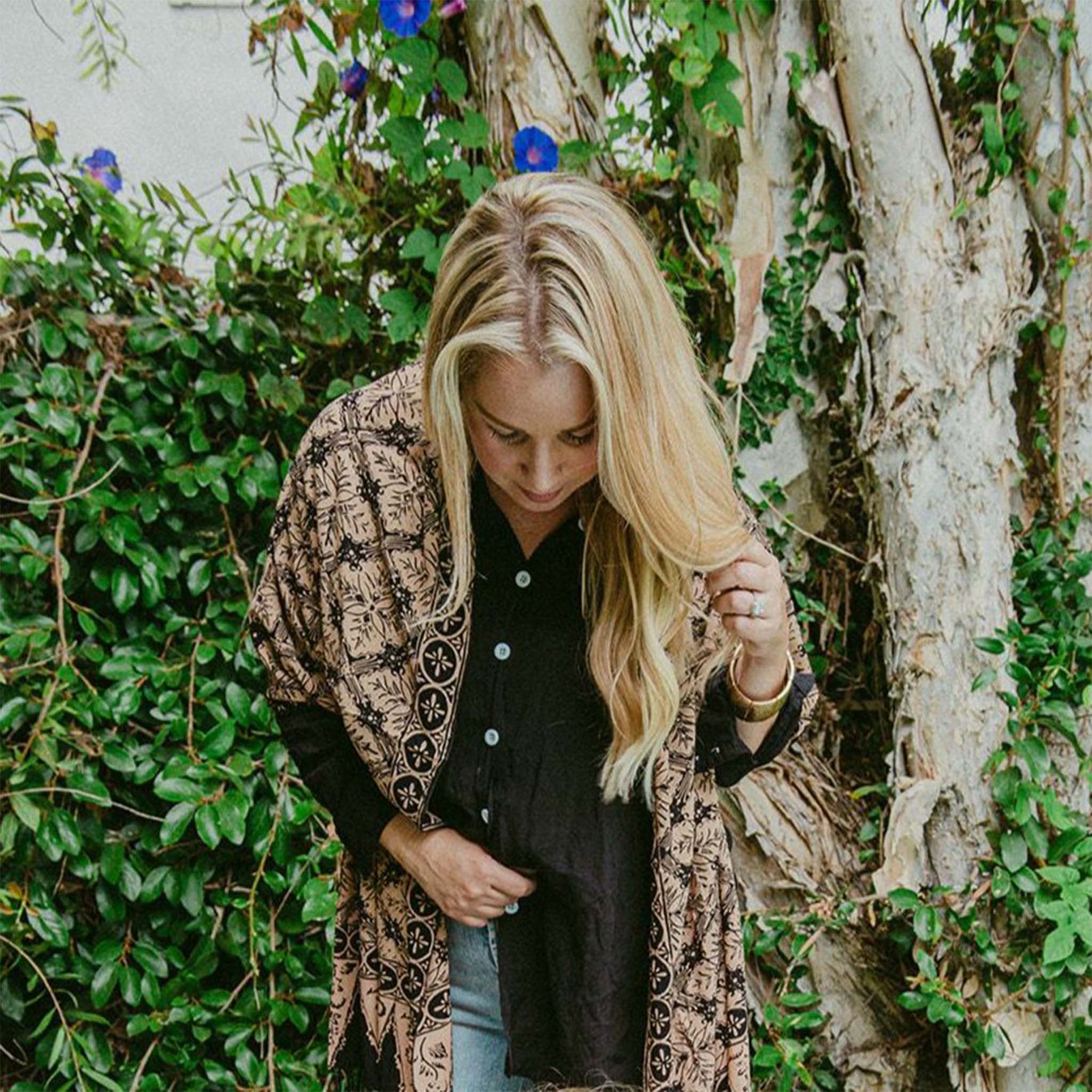 Handmade Batik Scarf, Black Brown Harvest, Hand Dyed, 100% Cotton