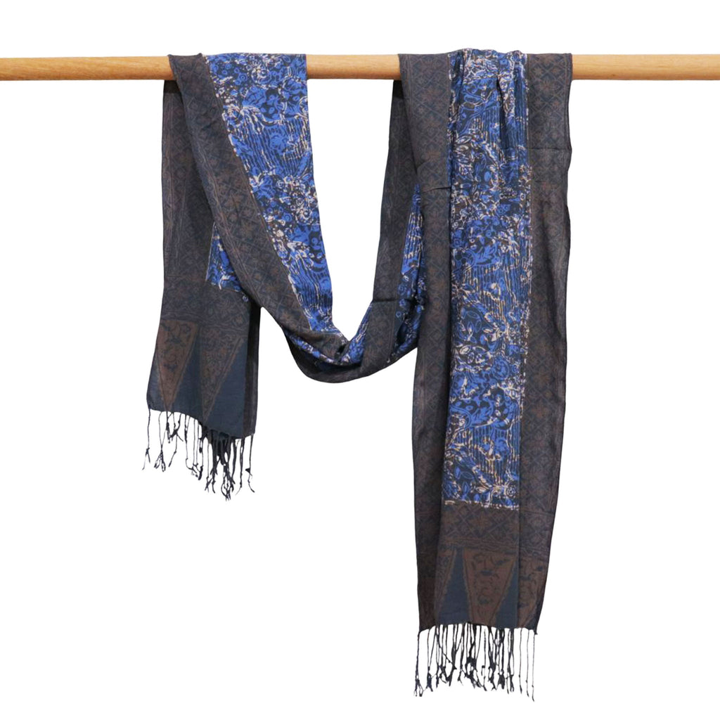 Handmade Batik Scarf - 100% Soft Cotton - Butterfly Brown