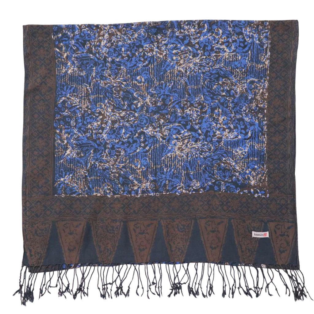 Handmade Batik Scarf - 100% Soft Cotton - Butterfly Brown