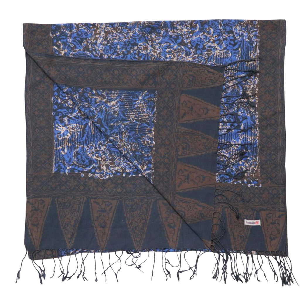 Handmade Batik Scarf - 100% Soft Cotton - Butterfly Brown