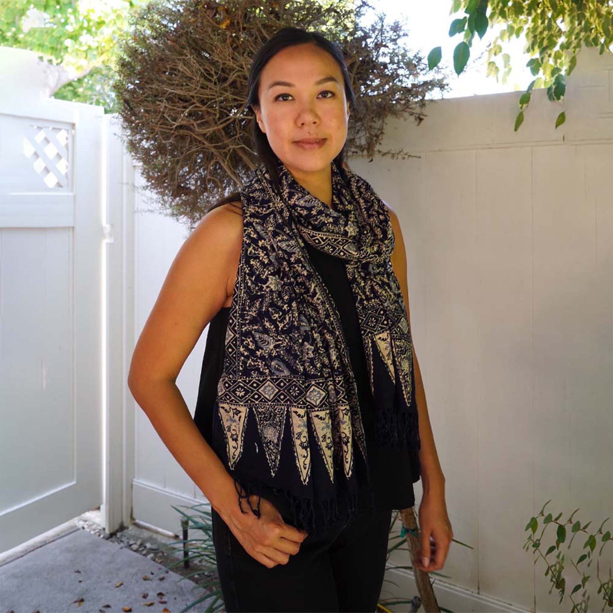 Handmade Batik Scarf - Cotton - Foliage