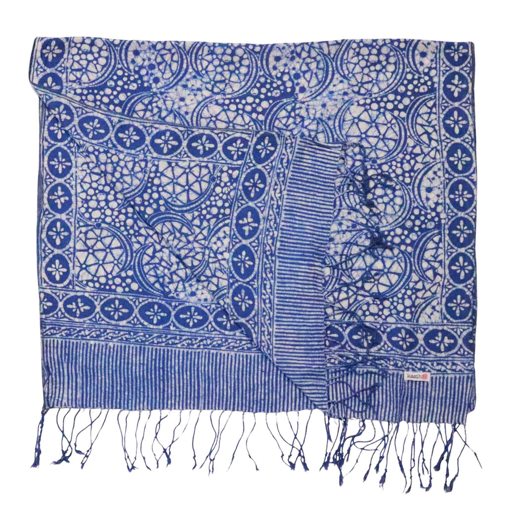 Handmade Batik Scarf - Cotton Fabric - Stone