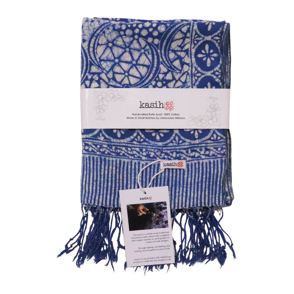 Handmade Batik Scarf - Cotton Fabric - Stone