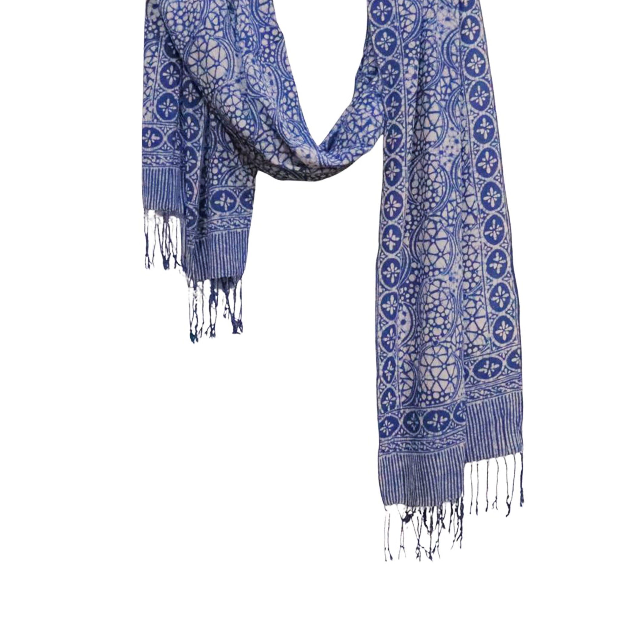 Handmade Batik Scarf - Cotton Fabric - Stone