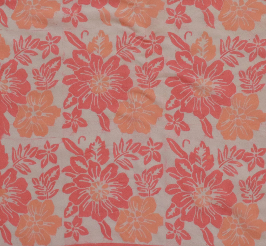 Handmade Batik Scarf, 100% Soft Cotton, Pink Bloom, Floral