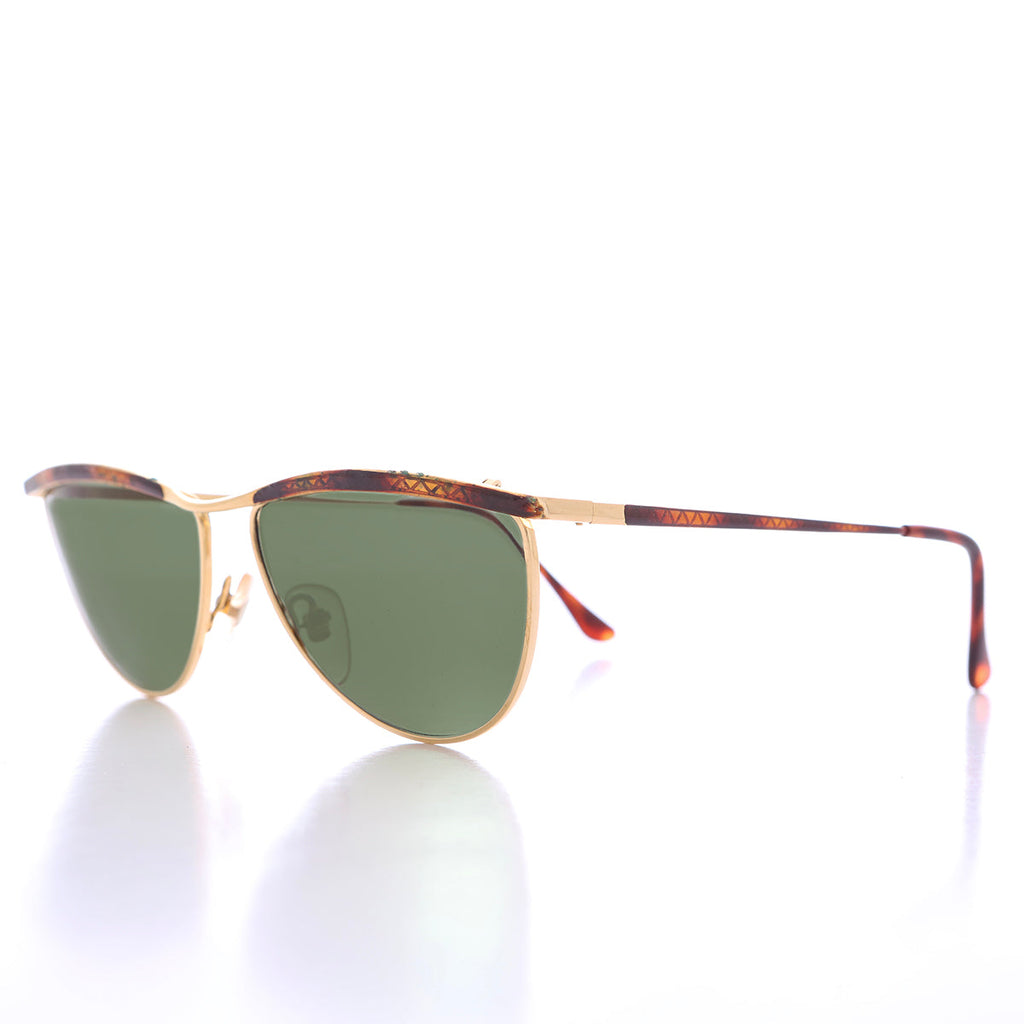 Unique Angular Gold 80s Sunglass - Lasky