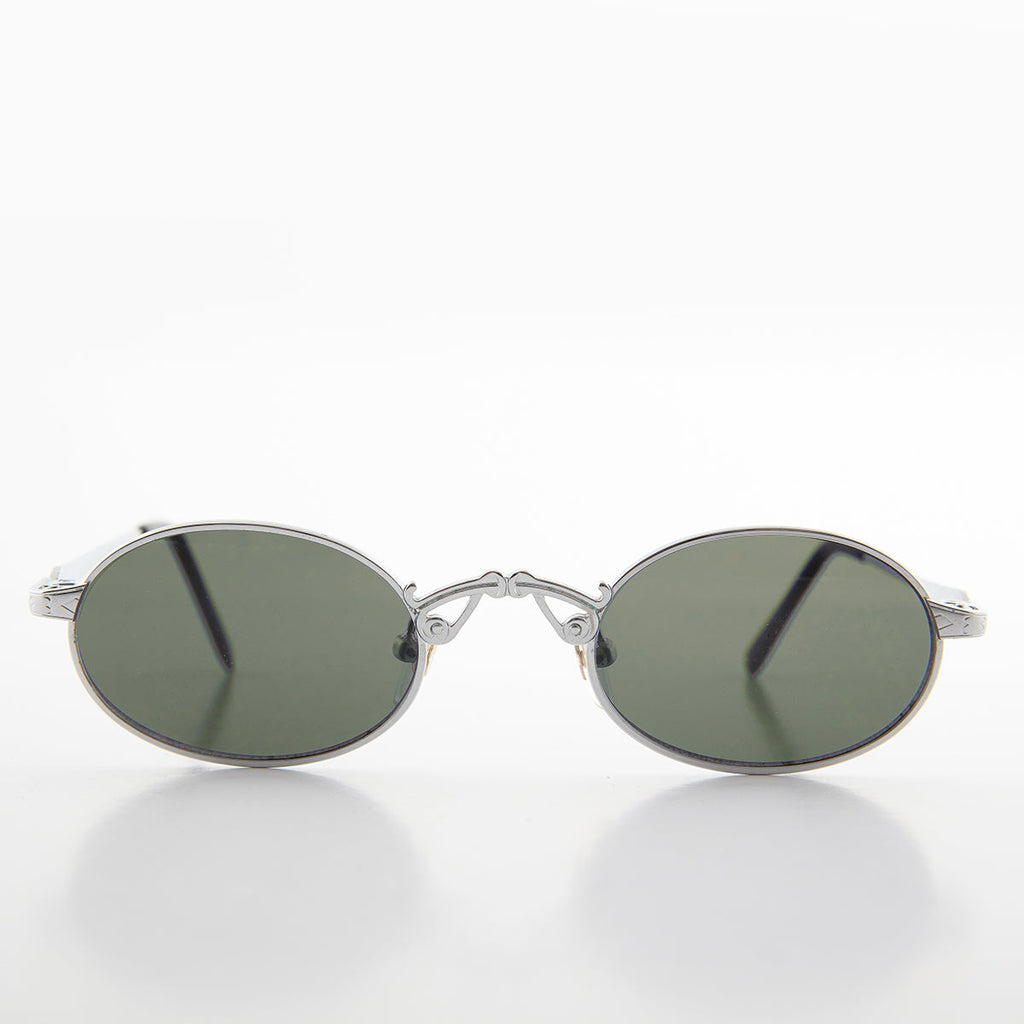 Small Oval Victorian Steampunk 90s Sunglass - Leon