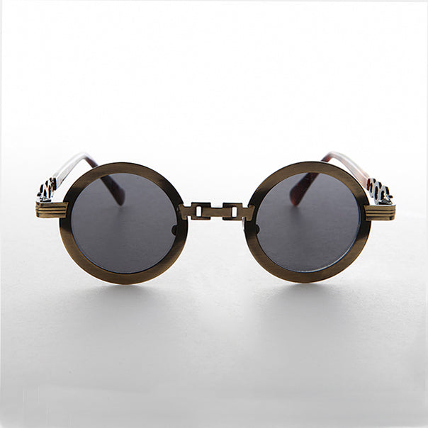 Round Vintage Sunglass with Chain Bridge - Link
