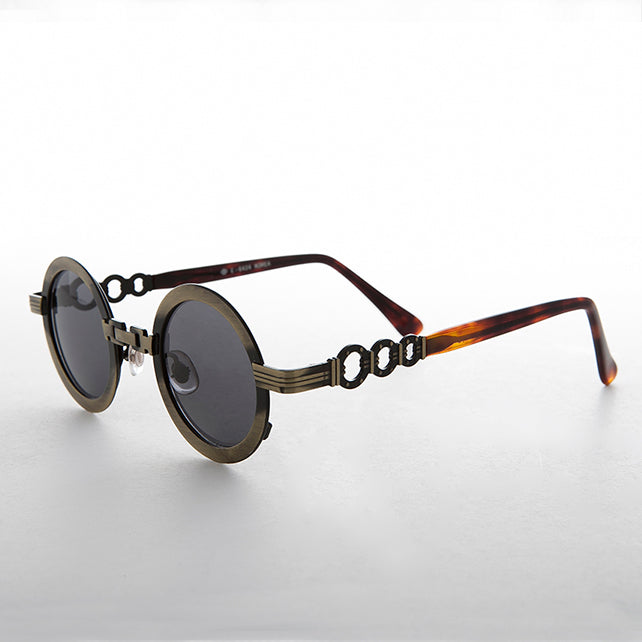 Round Vintage Sunglass with Chain Bridge - Link