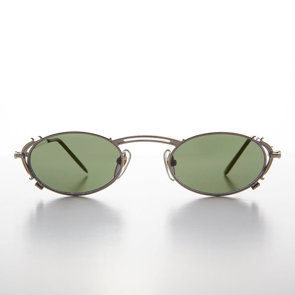 Tiny Oval Intricate Spectacles Vintage Sunglass - Lowell