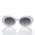 White Oval Cat Eye Clout Sunglass - Lulu 2