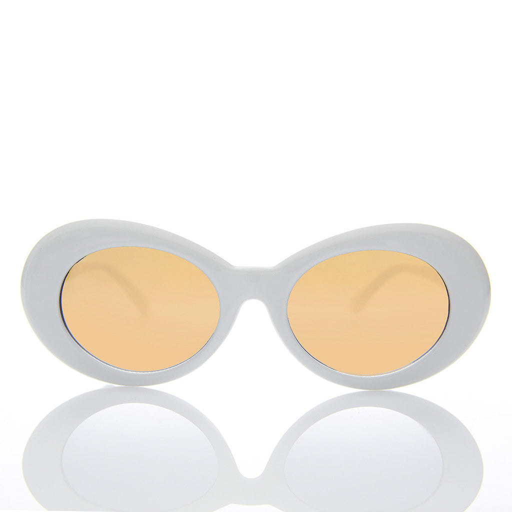 Colored Lens Oval Cat Eye Clout Sunglass - Lulu 3