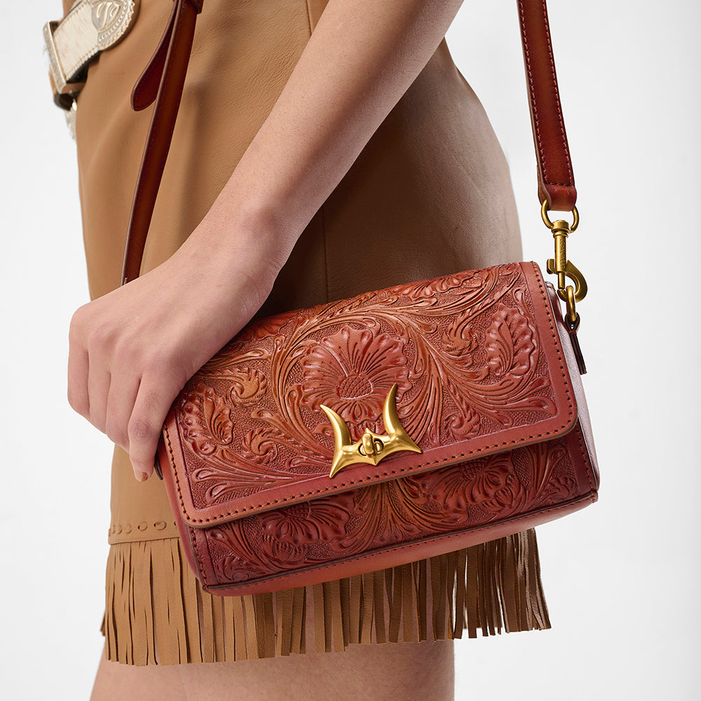 Loyal West SAVI MINI BAG IN  HANDTOOLED LEATHER