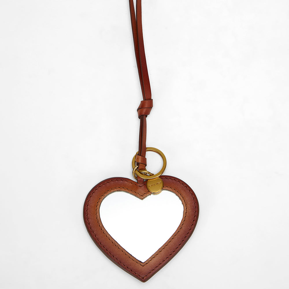 Loyal West HEART SHAPE BAG CHARM IN HANDTOOLED LEATHER