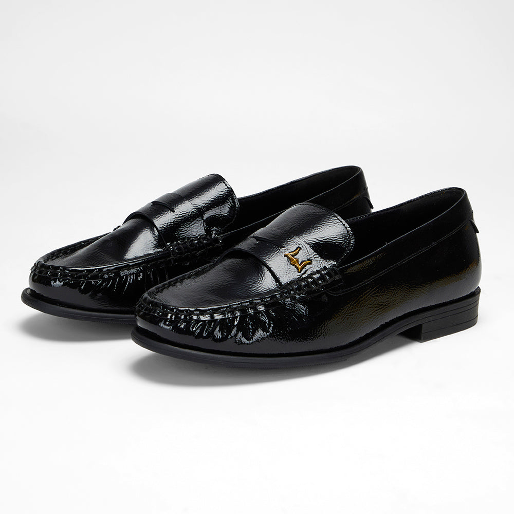 Loyal West LEATHER LOAFERS - BLACK