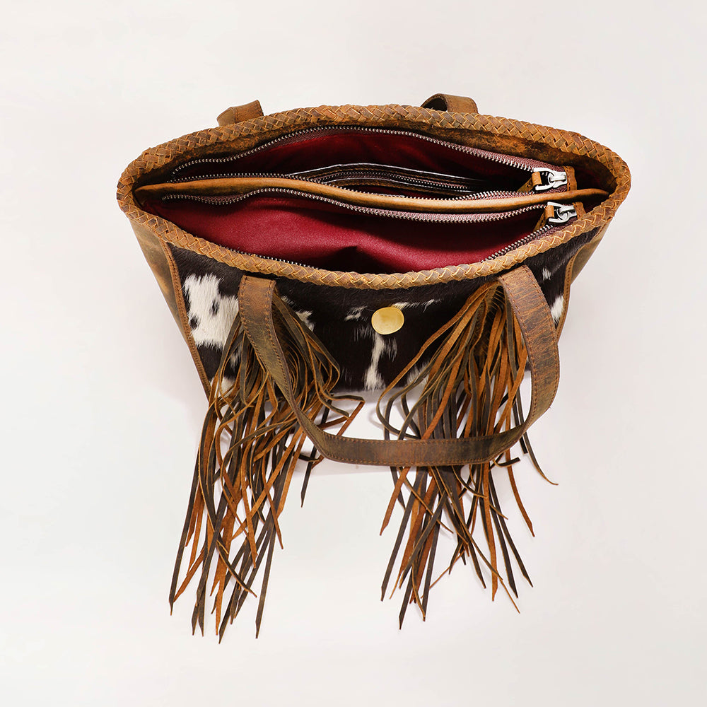 Loyal West Hide And Fringe Medium Cowhide Purse