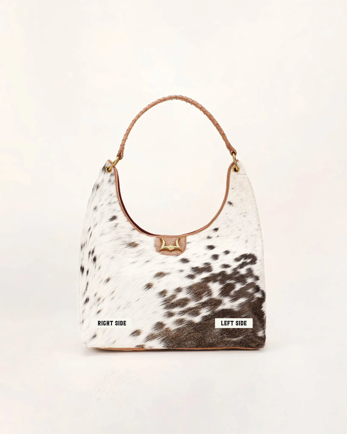 Loyal West LW Large Purse for Women with hairon leather and smooth calfskin with comfortable strap