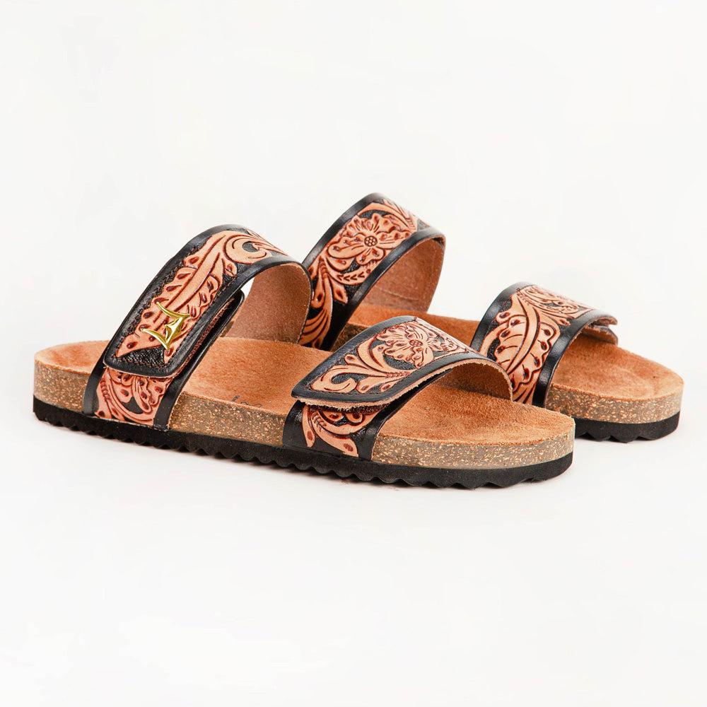 Loyal West Deen Canyon Sandals - Handtooled Leather