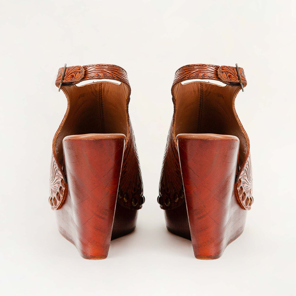 Loyal West Amelia Sandals Handtooled Leather