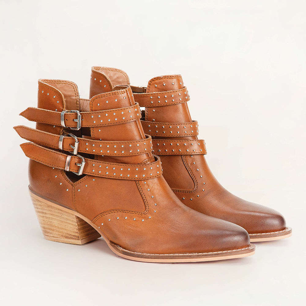 Loyal West Buckle In Ankle Booties & Calfskin