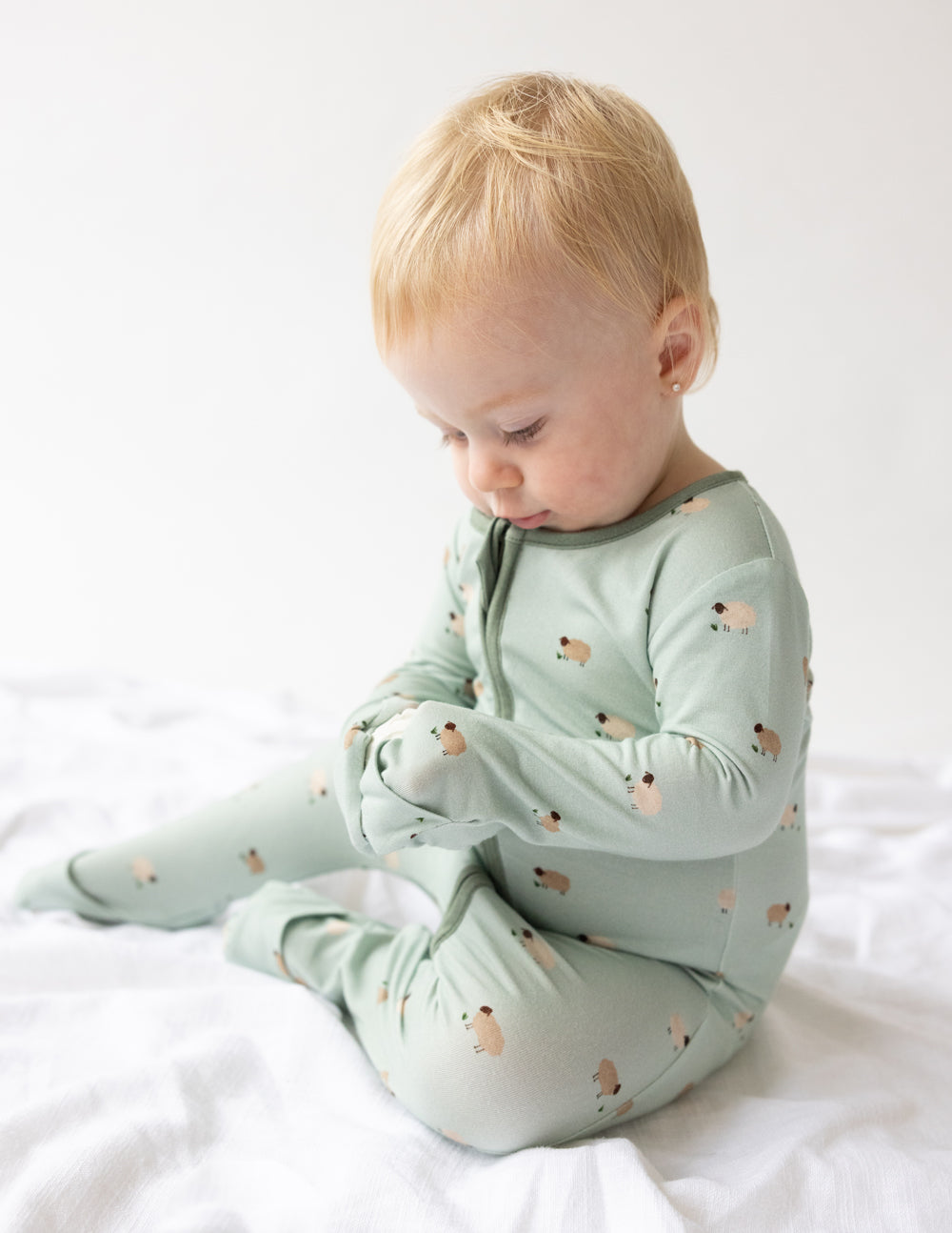 Lamb Bamboo Convertible Footed Onesie